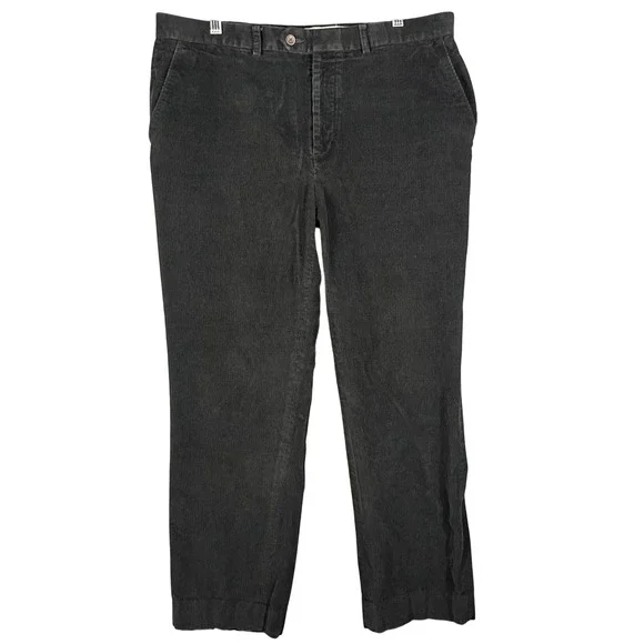Ralph Lauren Corduroy Pants Mens 36x29 Black Straight Leg Cotton Trousers