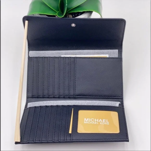 Michael Kors Trifold Wallet Black Silver