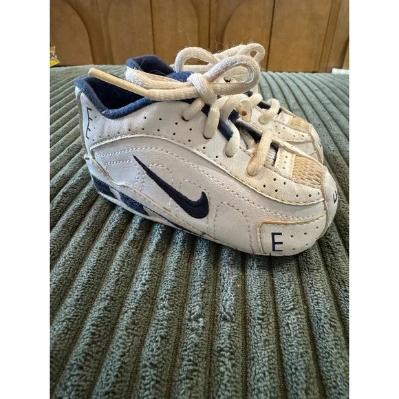 Nike Baby Toddler Shoes White and Navy Blue‎ Sneakers Size 3C