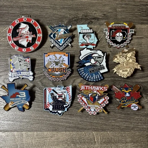 Cooperstown 2020 Baseball Collectors Pins Lot #3 12 Pieces Light Up