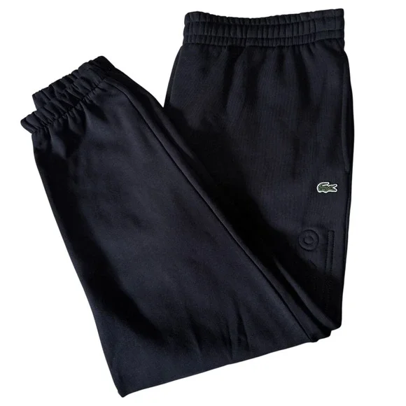 Lacoste Mens XXL Sz 7 Black Logo‎ Sweatpants Track Pant