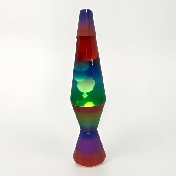 Color Max Rainbow Lava Brand Motion Lamp Clear Liquid White Lava 14.5 inch 20oz