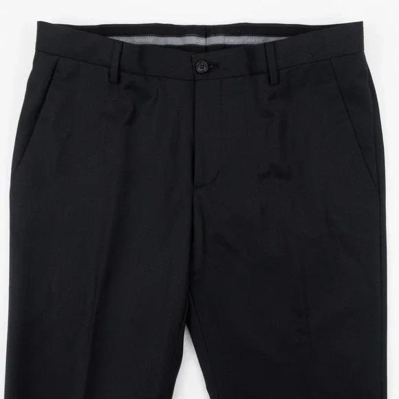 NWOT Giorgio Armani Virgin Wool Cashmere Dress Pants Men's 48 Black