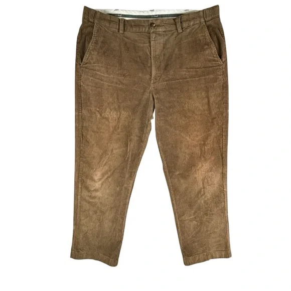 LL Bean Corduroy‎ Pants Mens 38x29 Brown Country Comfort Waist Stretch