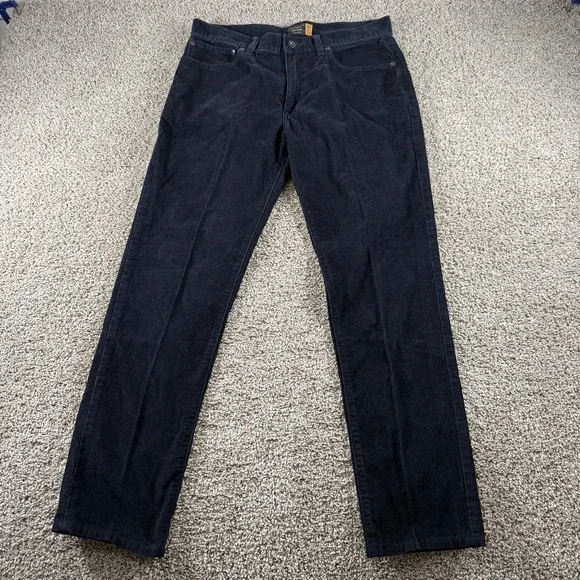 Vintage J Crew Pants Mens 32 Blue Slim Dark Navy Chino‎ Corduroy Preppy Casual