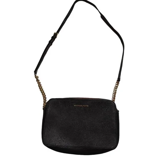 Michael Kors Black Crossbody with Gold Hardware Like‎ New Condition