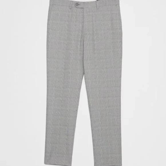 Banana Republic Men's Tailored-Fit Slim Fit Glen Plaid Suit Trouser, 30x30, EUC