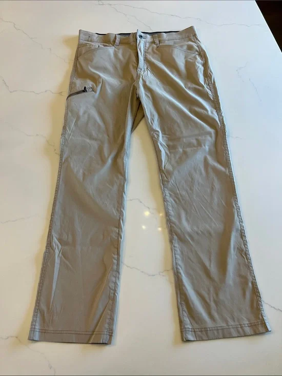 Orvis Men’s 1525905 Khaki Stretch Nylon Water Repellant Tech Pants Size 36x32