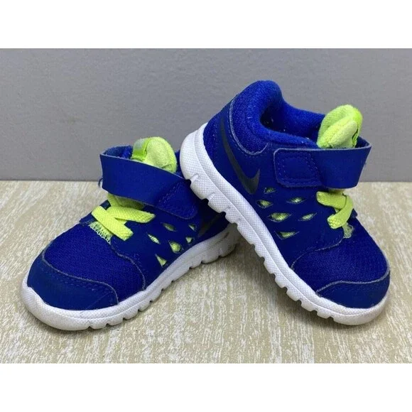 NIKE Flex 2013 Run Toddler Boys Sz 3C Athletic Shoes Royal Blue/Volt 579967-400