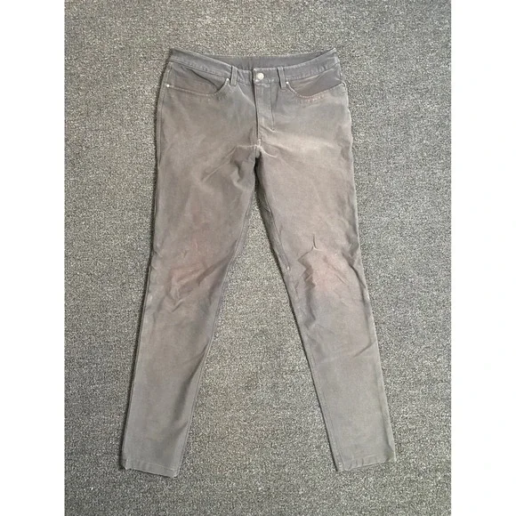 Lululemon ABC Pant Slim Gray Mens 33x31 Tech Canvas 5-Pocket Trousers Casual