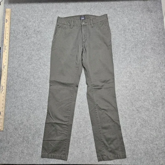 Gap Lived In Tapered Khaki Chino Pants Men's 32x32‎ Grey Flat Front Slash Pocket
