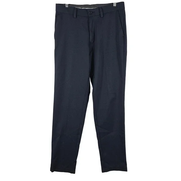 Haggar Cool Right Performance Flex Mens 32x32 Navy Blue Golf Pants