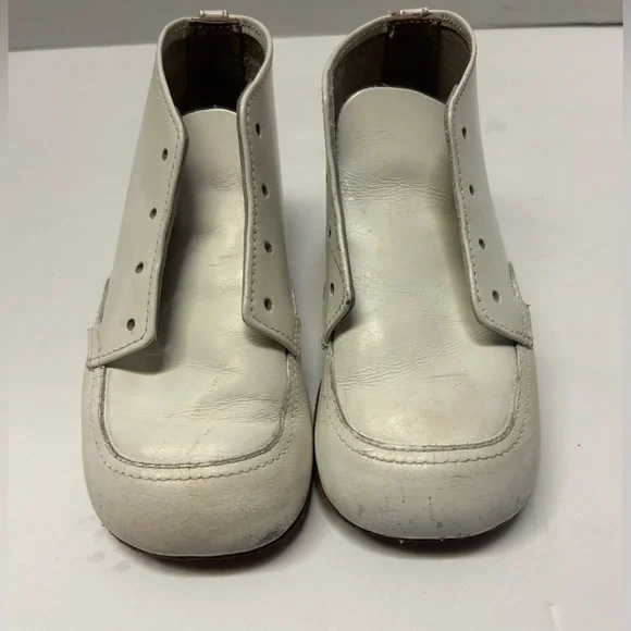 Vintage Buster Brown Baby Shoes Size‎ 5 White  Leather High Top Lace up