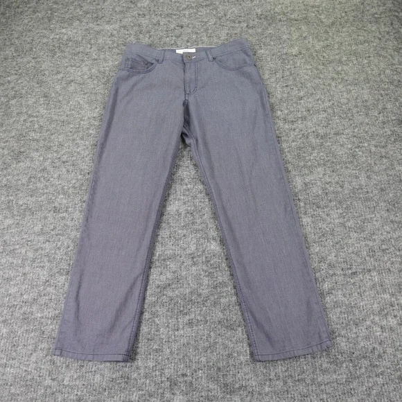 Brax Pants Mens 33x34 Gray Cooper Fancy Regular Fit Straight Leg Actual(31x27.5)