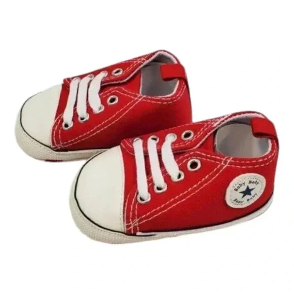 Infant Size 6 Red Soft Sole Baby Shoes, Baby sneakers for girls or boys