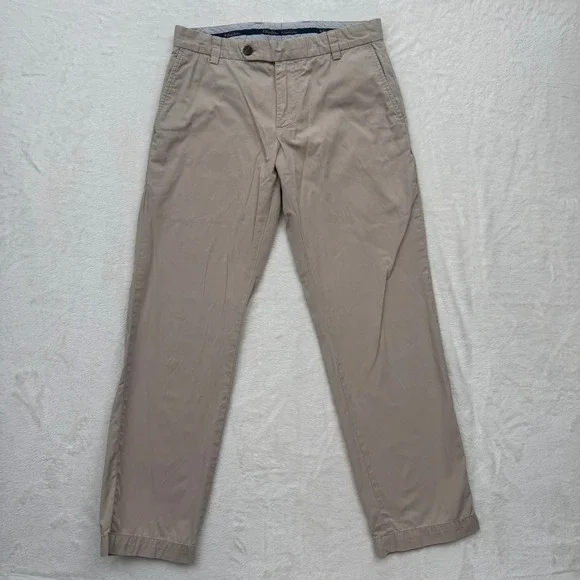 Brooks Brothers Chinos Mens 31x29 Khaki Milano Slim Fit‎ Cotton Stretch Trousers