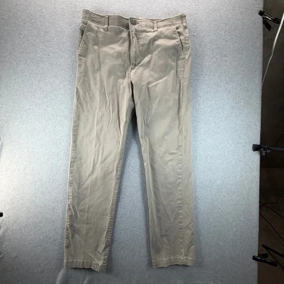 Lee Mens X-Treme Comfort Khaki Chino Pants Slim Straight 34x34 Tan Stretch