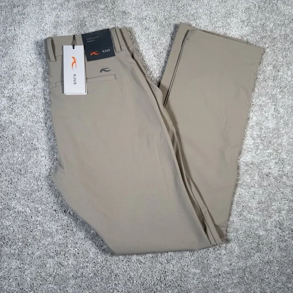 NWT KJUS Performance IKE Regular Fit Golf Pants Men's 30x32 Khaki Tan $189