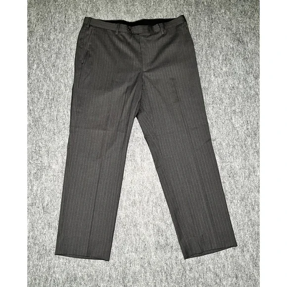 Brooks Brothers 1818 Fitzgerald Pants Men 37 X 29 Black Wool Pin Striped Italy