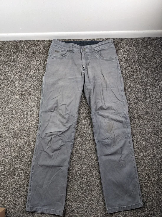 Kuhl Pants Kanvas Jean Patina Dye Stretch Hiking Gray Mens 32x30 5114