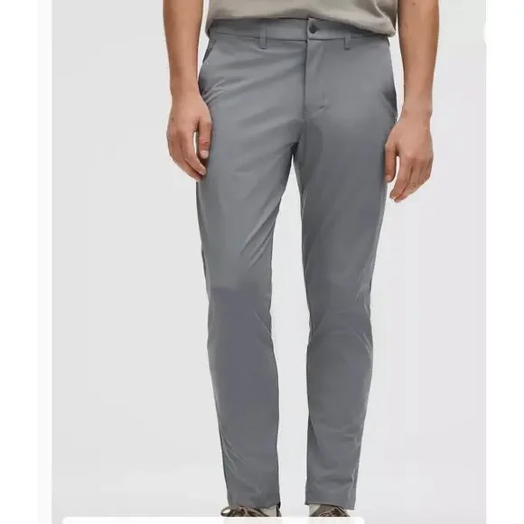 Lululemon ABC Slim-Fit Performance Trousers grey Sz 30 Golf Athleisure Old Money