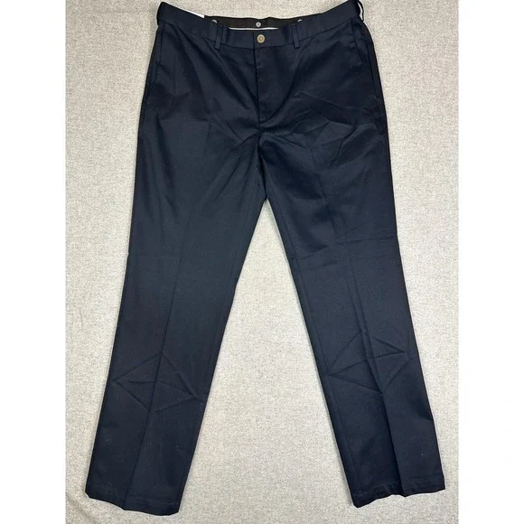 Haggar Work To Weekend Pants Mens 38x34 Blue Straight Fit Khaki Chino Cotton