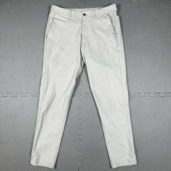 Lululemon Pants Mens 32x28 Beige Performance Casual Slim Fit ABC Warpstreme