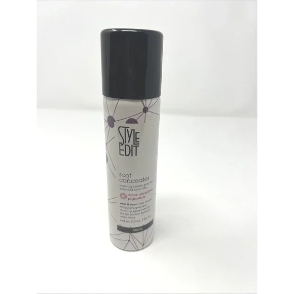 Luxury Root Concealer Spray - Instant Grey Coverage, Black 2 Oz for Effortles...