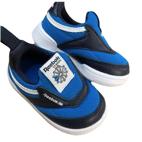 Reebok Slip On Sneakers Shoes Toddler Sz 2 Blue Classic