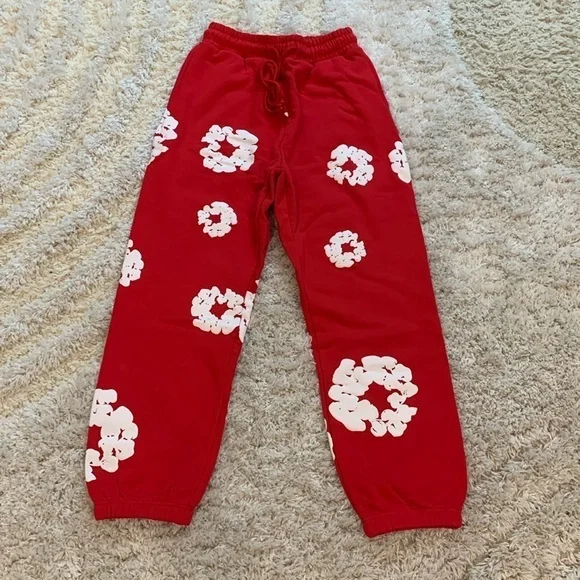 Denim Tears Red Sweatpants The Cotton Wreath Men’s Size Large