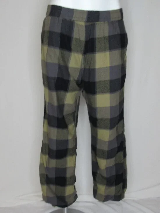 Prana Plaid Flannel ASYLUM Lined Pajama Lounge Pants Men's L Large