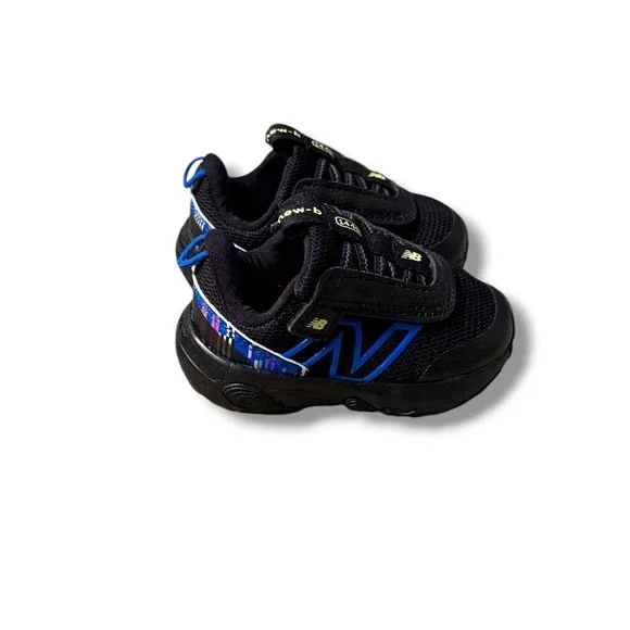 New Balance New-B 1440 Infant Sneakers Size 2 Black Blue Hook Loop NEW