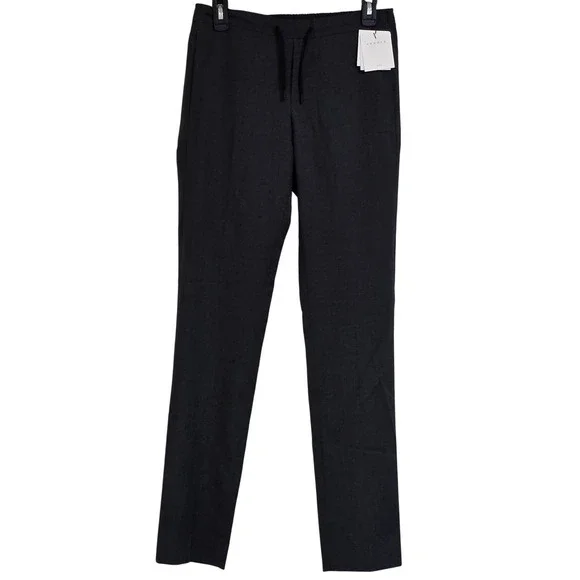 Sandro Paris Alpha Tapered Drawstring Pants Men 36 Charcoal Gray Wool Blend New