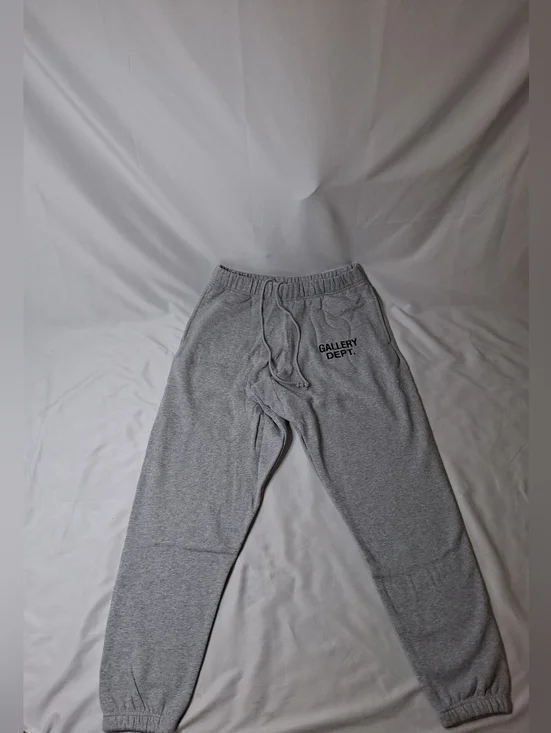 Gallery Dept Gray With Black Logo Jogger Sweatpants
