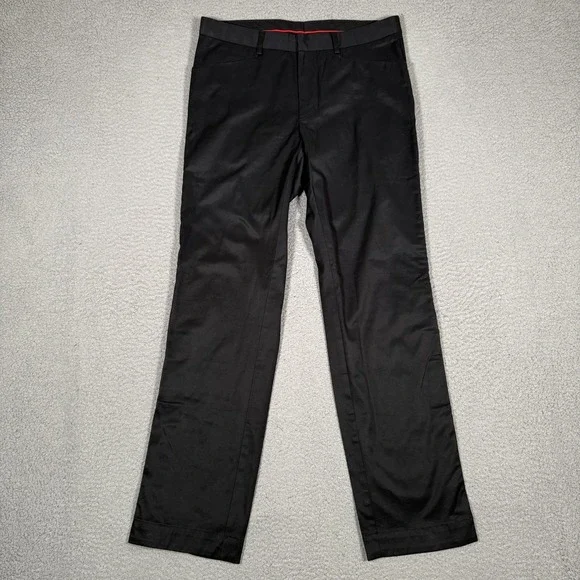 RLX Ralph Lauren Pants Mens 32x31 Black Ankle Zip‎ Golf Chino Straight Fit Logo