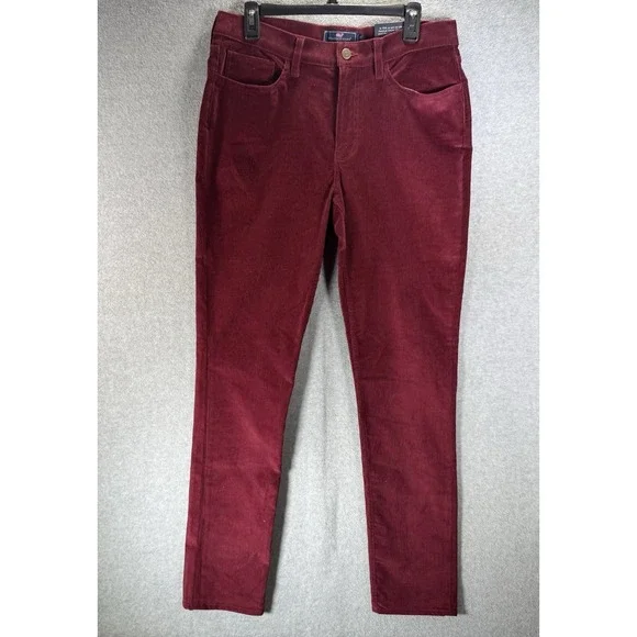 Vineyard Vines Corduroy Pants Mens 32x34 Crimson Red 5-Pocket Casual NWT