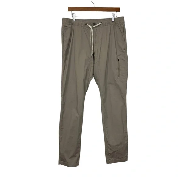 Vuori Ripstop Mens Pants Size Large Khaki Hiking Drawstring Outdoor V412