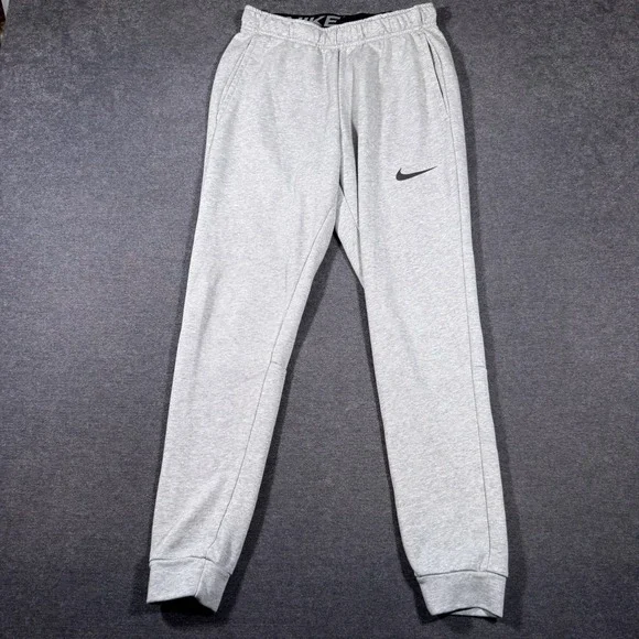 Nike Joggers Mens Small Gray Dri-FIT Fleece Tapered Sweatpants Athletic Running