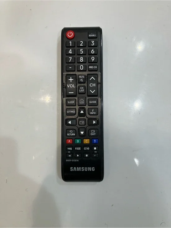 Samsung Black Remote with Colored Shortcut Buttons