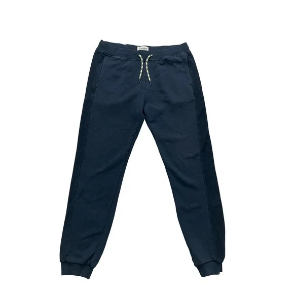 Scotch & Soda Amsterdam Men Navy Blue French Terry Jogger Sweatpants Side Stripe