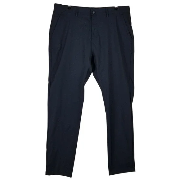 Marcus Pierce Mens Navy Blue Performance Golf Pants W36 L32 Flat Front Polyester