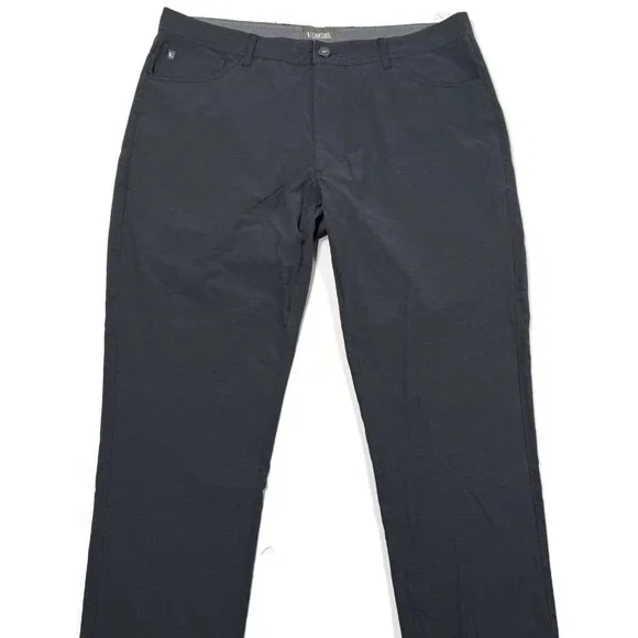 Linksoul 5 Pocket Pants Mens 36 x  27 Gray Golf Stretch Lightweight Short 36S‎