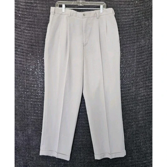 Axcess Dress Pants Men's 38x30 Light Tan Double Pleated Slacks/Business