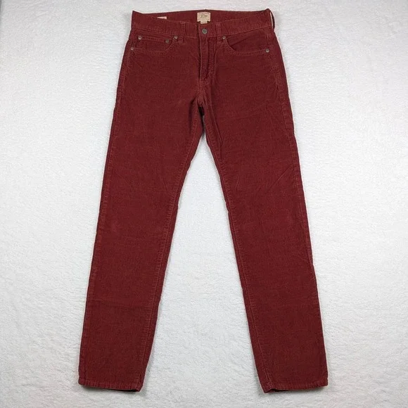 J Crew 770 Pants‎ Mens 29x32 Red Corduroy Slim Straight 5 Pocket Casual Chino