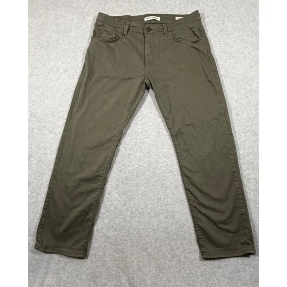 Mavi Jeans Zach Pants‎ Mens 34 Olive Green Straight Leg Twill Trousers