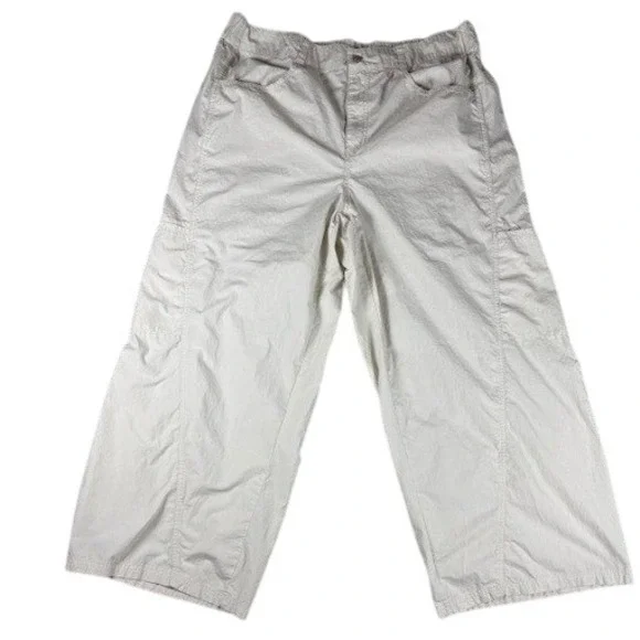 DKNY‎ Jeans Cargo Pants Mens 38 Cream Wide Leg Relaxed Utility Gorpcore Pockets