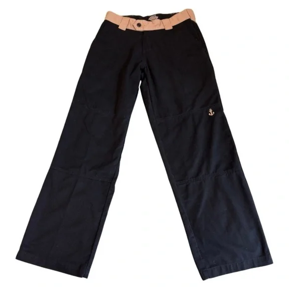 Black Dickies Men’s Pants with Gold Anchor