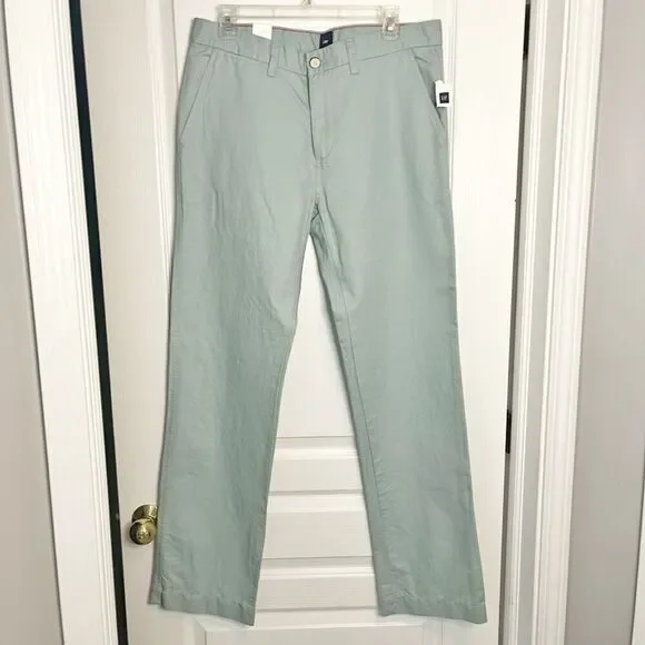 Gap Outlet NWT Slub High Rise Linen/Cotton Pocket Relaxed Fit Khaki Chino Pants