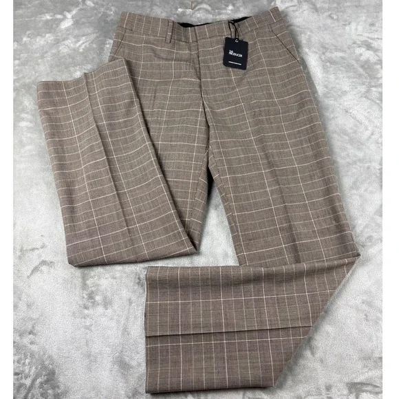 The Producer Express Design Studio Mens 32x32 Wool Blend Glen Plaid Dress Pants