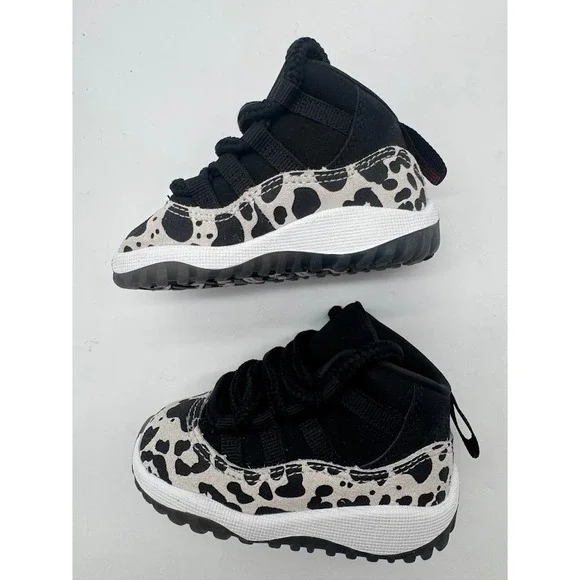 Jordan 11 Retro Little Flex Animal Instinct Black White DO3856-010 Toddler 4C